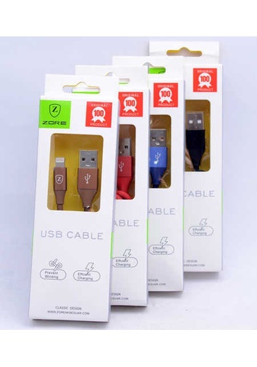 Tuva Teknoloji Kahverengi Metal Uçlu Lightning Usb Kablo