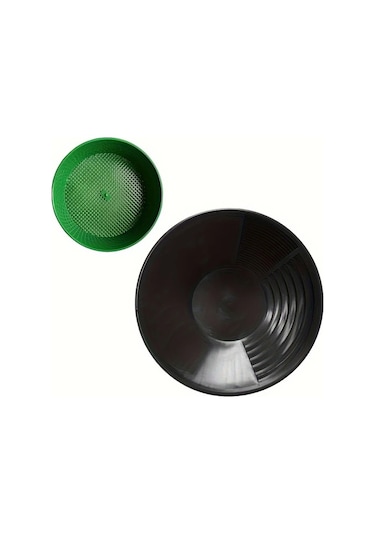 Willowhaven Siyah 2'li Altın Arama Tavaları - Derin Oluklu Dayanıklı Pp Plastik Eleme Ve Yıkama Tavası Siyah