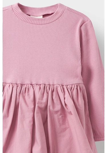 Defacto Kız Bebek Uzun Kollu Fitilli Kaşkorse Balon Etekli Elbise F4567a525aubr82 Bordo