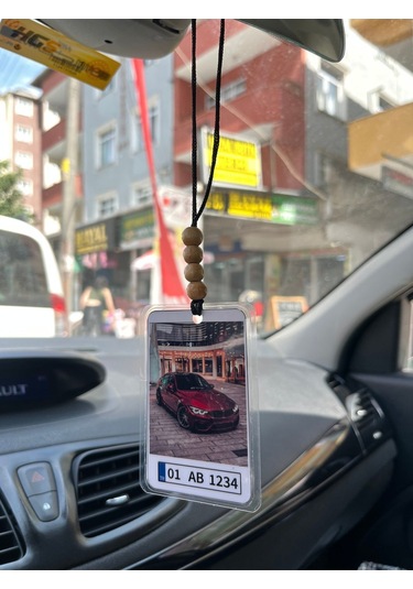 Kişiye Özel Araba Fotoğraflı Ve Plaka Yazılı Dikiz Aynası Süsü Hediye Aksesuar