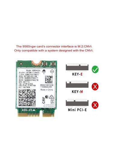 Geeksen 9560ngw İç Ortağın Çift Bantlı Kablosuz Ağ Kartı + 2 Anten İle Çift Adaptör Kablosu