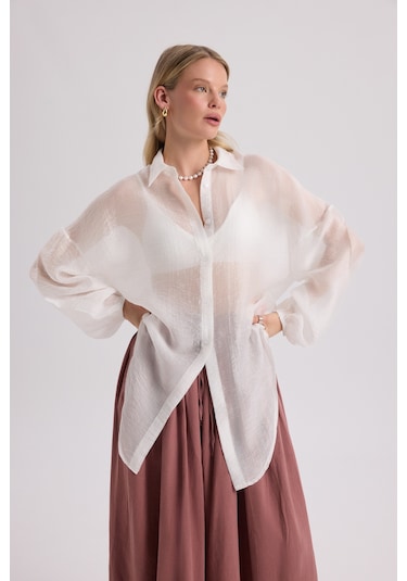 Mai Collection Mai Studios Co. Lyra Oversize Ekru Gömlek ekru