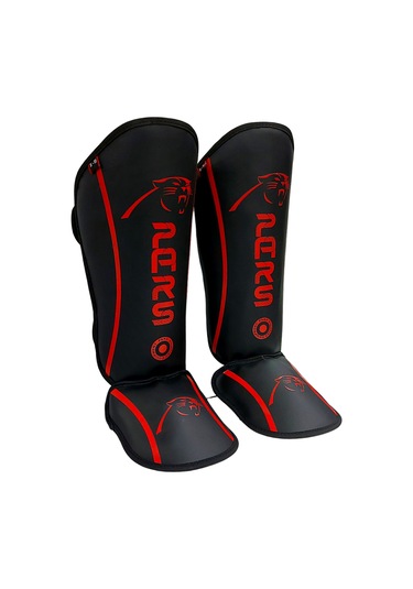 Pars Guard Kick Boks Ve Muay Thai Ayak Kaval Koruyucu Kırmızı-siyah Siyah - Kırmızı