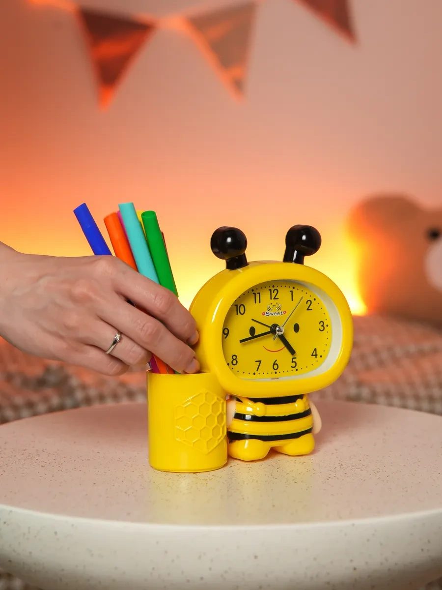 Simalend Okul İçin Çocuklara Yönelik Masaüstü Alarm Saati Ve Organizatör. 12494556 Gri