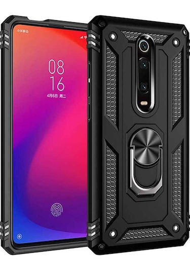 Xiaomi Mi 9t Kılıf Zore Vega Kapak Siyah