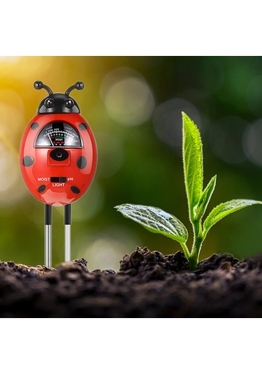 Yaleker Böcek Şekilli Toprak Test Cihazı - Nem, Asitlik Ph 3.5-8 Ölçer, Bitki Bakımı İçin, Pil Yok