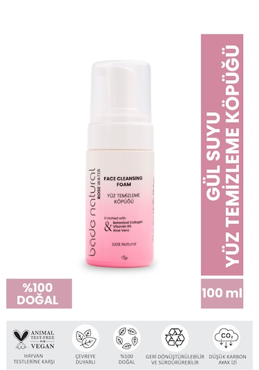 Bade Natural Gül Suyu İçerikli Yüz Temizleme Köpüğü 100 ML