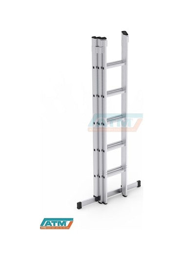 2*3=6+1=7 MT 80X25 ÜÇ PARÇALI A TİPİ SÜRGÜLÜ MERDİVEN