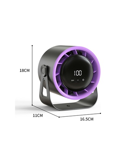 100 Hız Ayarlanabilir Masa Vantilatörü Dijital Ekranlı Duvara Monte Ortam Işıklı Vantilatör Ce Sertifikalı - Beyaz Beyaz