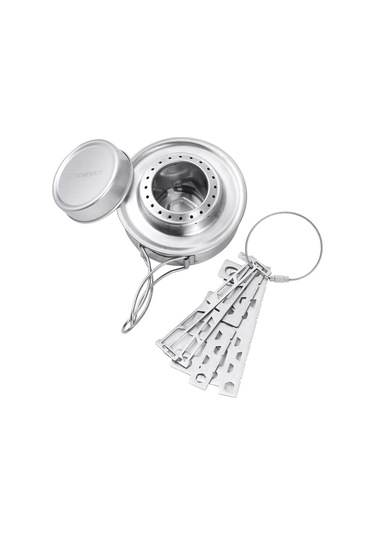 Tomshoo Çapraz Standlı Ve Kapaklı Kamp Alkol Sobası Y27173 Gümüş Gümüş