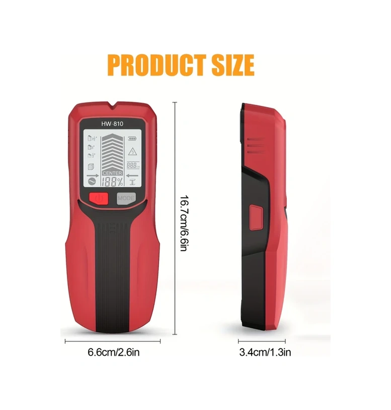 Willowhaven Gri Çok Fonksiyonlu El Tipi Metal Dedektörü - Duvarda Kablo Kiriş Arama Ölçüm Cihazı