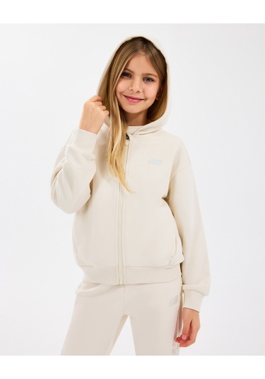 Skechers G Essentials Fullzip Hoodie Sweatshirt Büyük Kız Çocuk Offwhite Sweatshirt Sk232219-102 BEYAZ