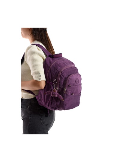 Ultra Hafif Çok Cepli Orta Boy Sırt Çantası Unisex Mor Model: 571-4c Mor