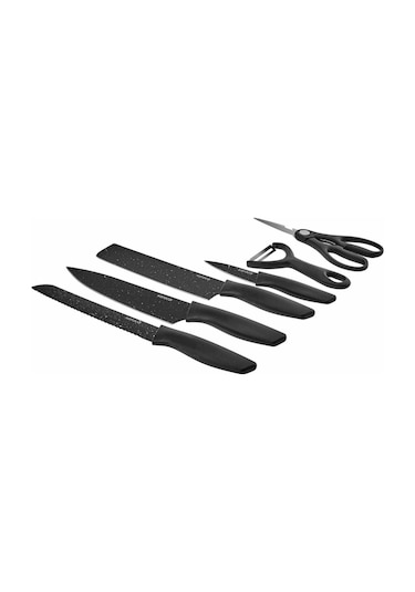 Karaca  Black Stone 6 Parça Makas ve Soyacaklı Bıçak Seti