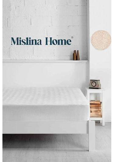 Mislina Home Kapitone Pamuklu Fitted Sıvı Geçirmez Tek & Çift Kişilik Bebek Çocuk Yatak Koruyucu Alezi Beyaz