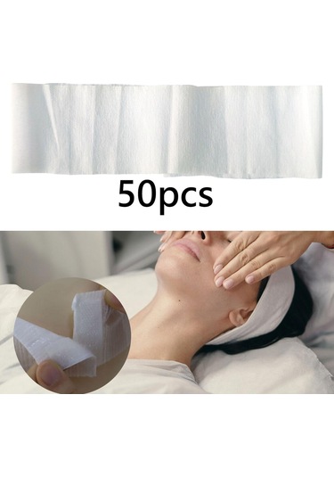 Suntek 50 Adet Tek Kullanımlık Spa Yüz Bantlar Headwraps Beyaz