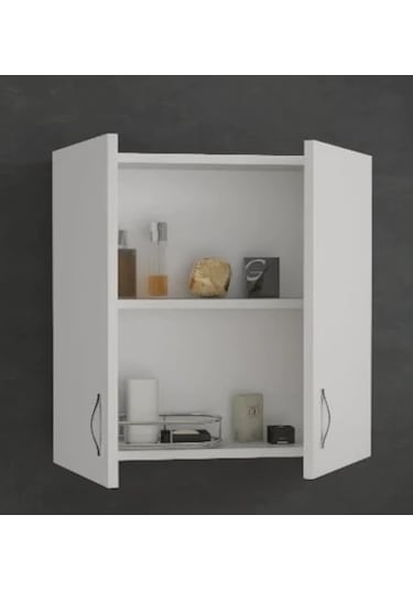 Labelladizayn 2 Kapaklı Banyo Üst Dolabı %100 Mdf Beyaz
