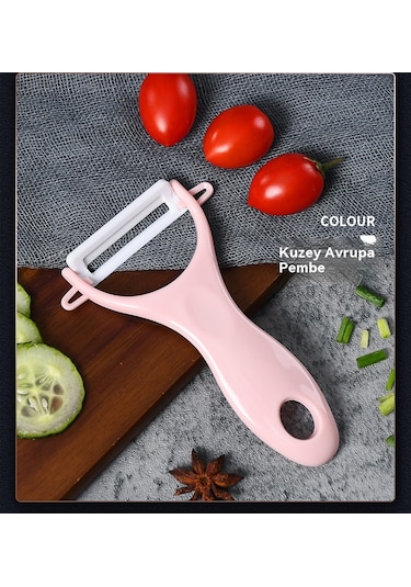 Seramik Rende Mutfak Elma Kavun Meyve Bıçağı Soyma Bıçağı Patates Soyma Bıçağı Pembe