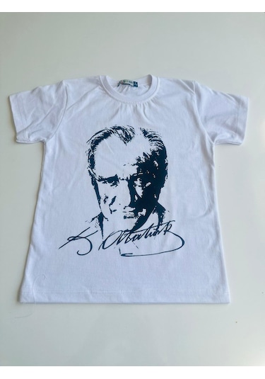 Gala Atatürk Baskılı Çocuk Tişört Beyaz