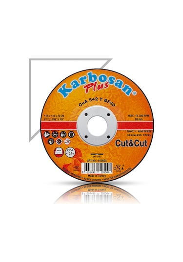 Karbosan 910500 115x1x22,23 Cut&cut Plus Kesme Diski 25 Adet
