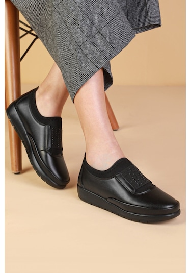 Yağlıoğlu Lofty 001453 Oropedik İçi Hakiki Deri Günlük Kadın Ayakkabı Siyah