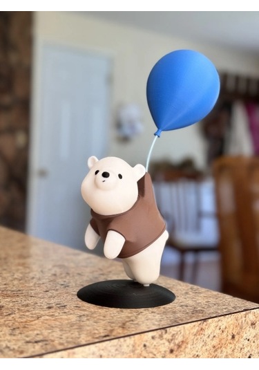 Balon Tutan Sevimli Ayı Figürü