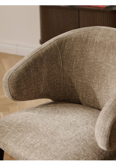 Celıa Bouclé Kollu Sandalye Midcentury Tarzında Şıklık Ve Konfor Yeşil - Siyah
