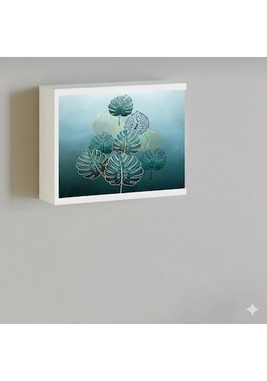 Erik Atelier Yaprak Desenli Dekoratif Modem Ve Sigorta Saklama Kutusu Kablo Wifi Gizleme