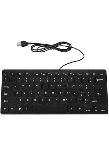 Yeni Siyah İnce Klavye Usb Bilgisayar Mini Klavye Kablosuz Değil Pc
