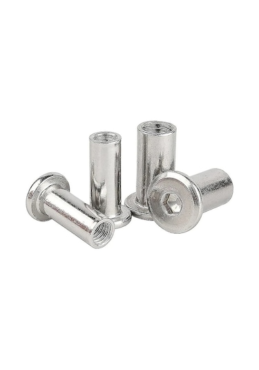 Paslanmaz Çelik Kilit Somunları - M8 İç Altıgen Dişli, Düz Silindirik Somunlar, Ahşap Mobilyalar İçin Perçin Somunları Taıyv Diğer