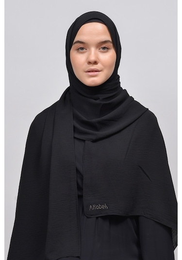 Altobeh Caz Krep Tesettür Kadın Şal - Siyah