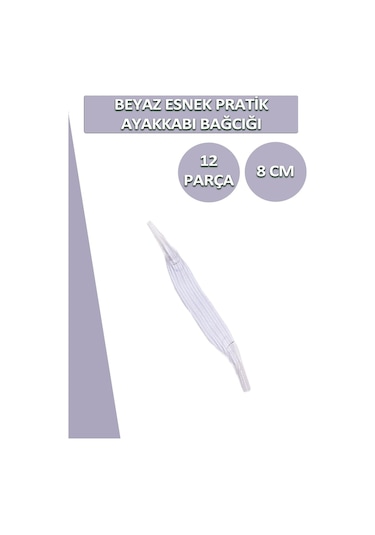 Lucky Yassı Esnek Pratik Elastik Ayakkabı Bağcık 1 Çift 12 Parça 001