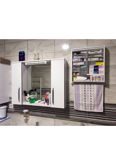 Primanova Panjurlu Ecza ve Banyo Dolabı + İlk Yardım İçerik Seti