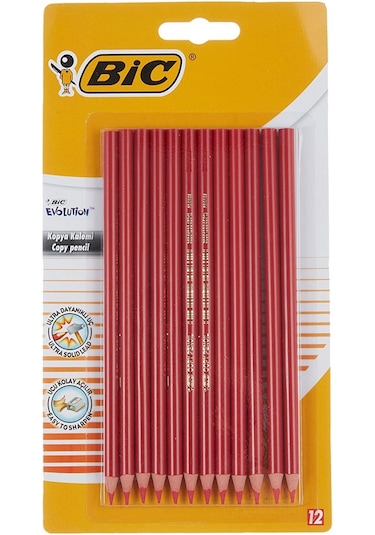Bic Evolution Kırmızı Kopya Kalemi 12'li Kutu