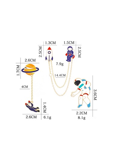 Ruicoo Uzay Serisi Astronot Roket Güneş Sinyali Broş, Ev Kullanıma Uygun, Kolay Kullanım, Dayanıklı Malzeme Diğer