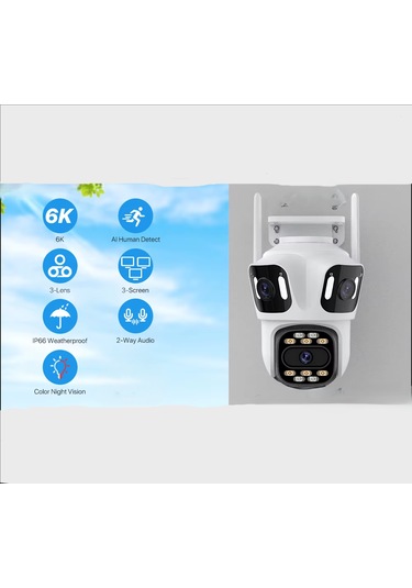 Wifi Kamera 3 Ekran Güvenlik Kamera Otomatik Takip Hareket