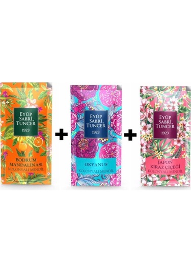 Eyüp Sabri Tuncer Japon Kiraz + Bodrum + Okyanus Kolonyalı Mendil 150'Li (50Jk + 50Bm+ 50Ok)