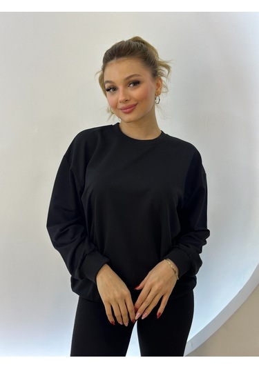 Düz Renk Kadın Sweatshirt Gri