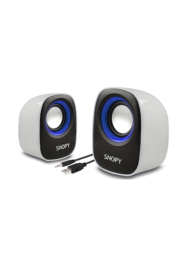 Snopy Sn-120 Beyaz-Mavi Usb Mini Hoparlör