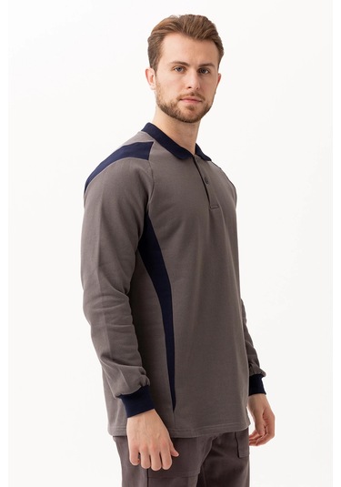 Flora Polo Yaka Sweatshirt K.gri-lacivert