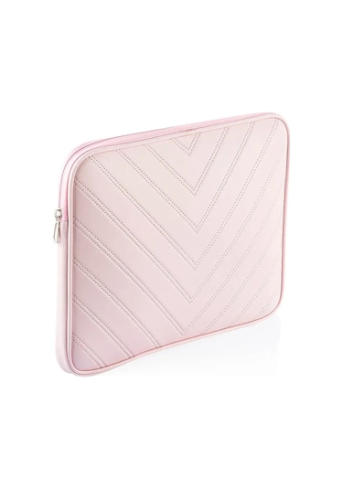 Notebook Laptop Macbook Uyumlu Çantası Suni Deri 15.6" İnç - 800-düz Açık Pembe