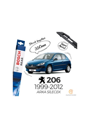Bosch Rear Peugeot 206 1999 - 2012 Arka Silecek - H353