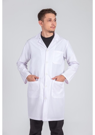 Erkek Gömlek Yaka Atölye Ve İş Önlüğü 44-60 Beden Arası Beyaz