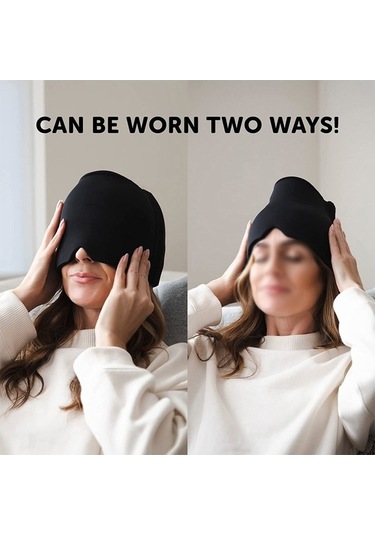 Novahub Baş Ağrısı Yatıştırıcı Şapka Tekrar Kullanılabilir Sıcak/soğuk Terapi Şapkası, Esnek Soğuk Jeller Baş Sargısı, Mavi Mavi