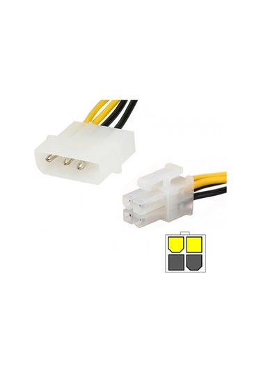 4 Pin Atx 12v To 4 Pin Molex 12 Power Güç Kablosu 30 Cm - Kp-102