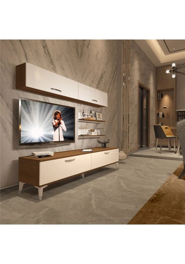 Decoraktiv Eko 5 Slm Std Silver Tv Ünitesi Tv Sehpası Ceviz - Beyaz