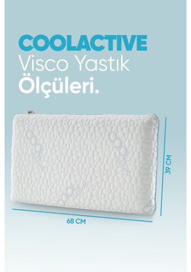 Ortopedik Isı Emici Cool Actıve Uyku Yastığı - Isı Kontrollü Akıllı Visco Yastık Terleme Önleyici Beyaz