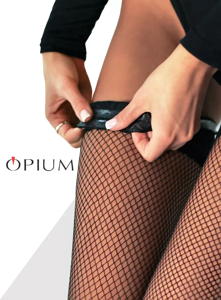 Opıum Dantel Fileli Dikişli Çoraplar 341332979 Siyah