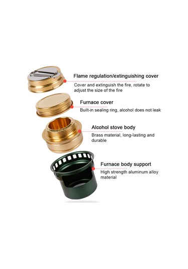 Teltree Alüminyum Portatif Alkol Fırını - Dış Mekan Piknik Çay Pişirme Aleti, Hava Dayanıklı, Ev Ve Doğa İçin Siyah Siyah