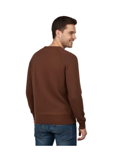 Erkek Spor Reklam Kol Kazak Regular Fit Bgl-st04949 Açık Kahverengi